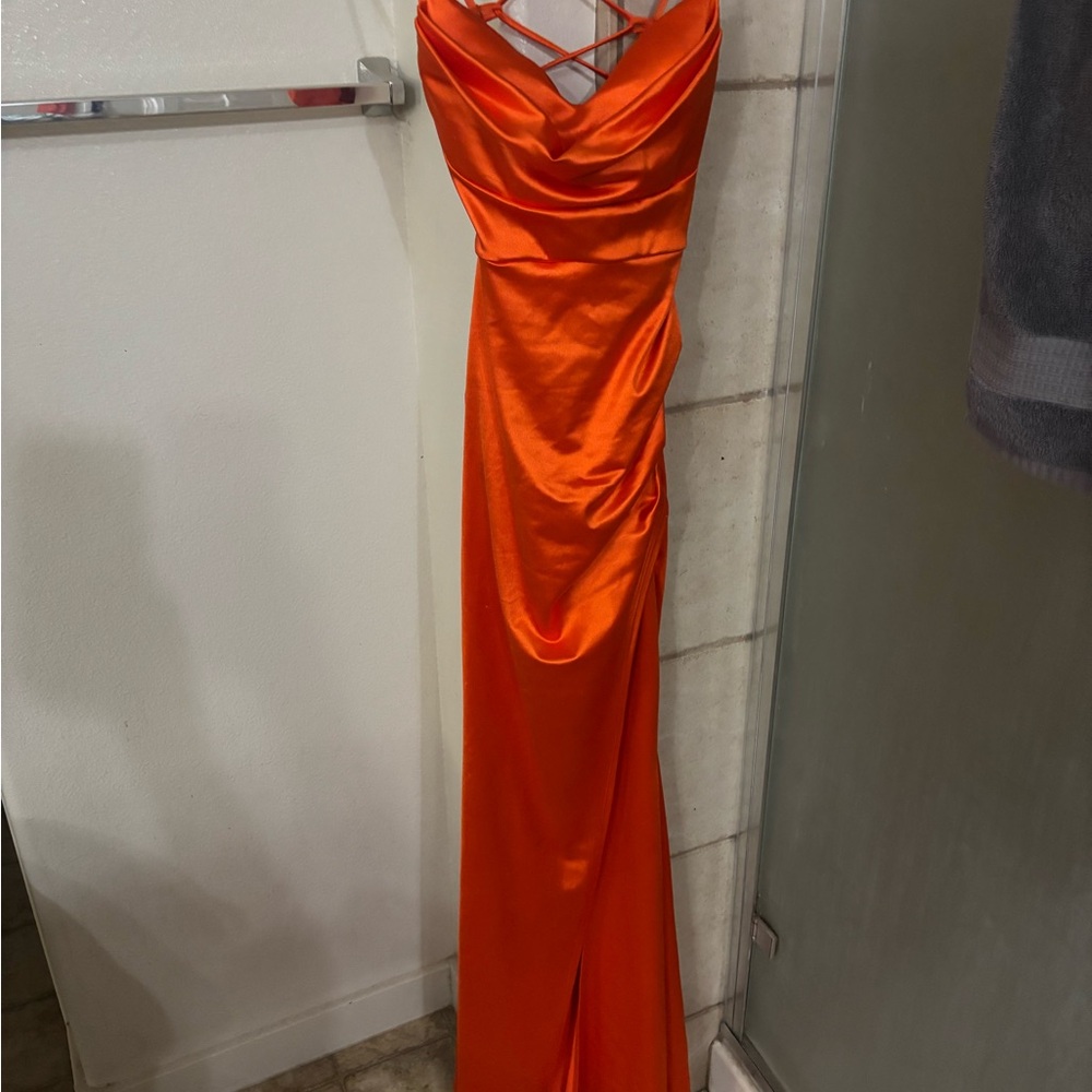 Windsor Vibrant Orange Backless Dress